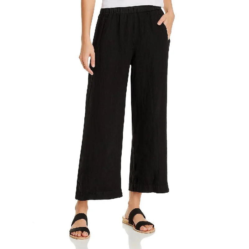 Sweet Style VELVET BY GRAHAM & SPENCER Womens Woven Linen Cropped Pants