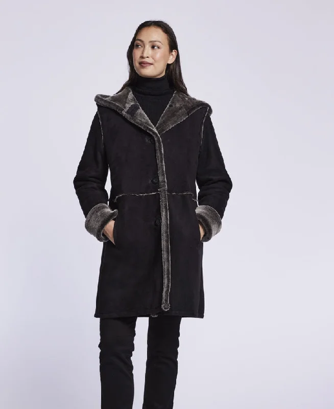 Cozy Outerwear 3291HD Hooded spill seam shearling Winter Clearance $950