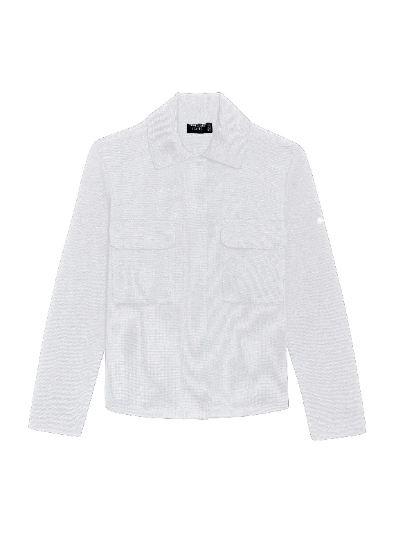 Fashion Style CROZON - Workwear-style Ponte Knit Jacket for Women| 100% Wool (WHITE) Fashion Style CROZON - Workwear-style Ponte Knit Jacket for Women| 100% Wool (WHITE)