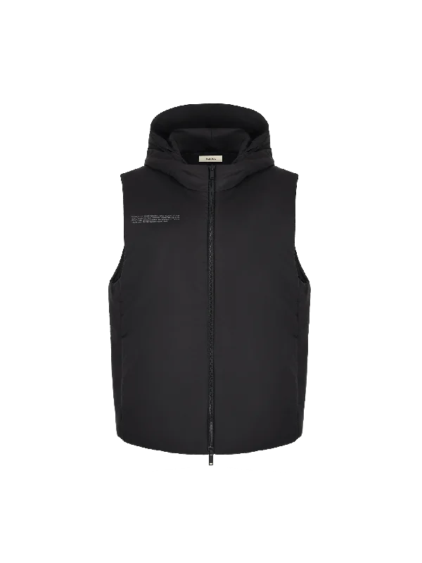 Street Style Womens Flower-Warmth Padded Gilet—black