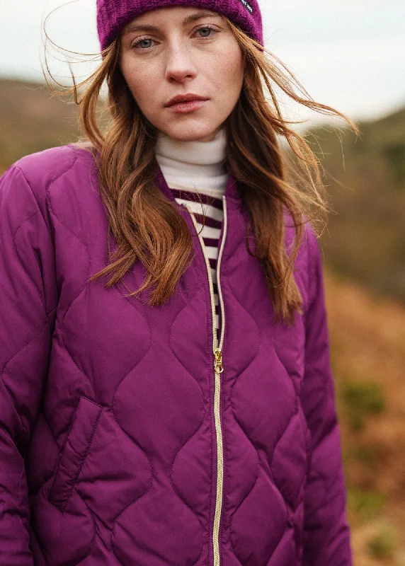 Sports fitness shoes ST IZIA - Quilted Zip-up Puffer Jacket (PLUM)
