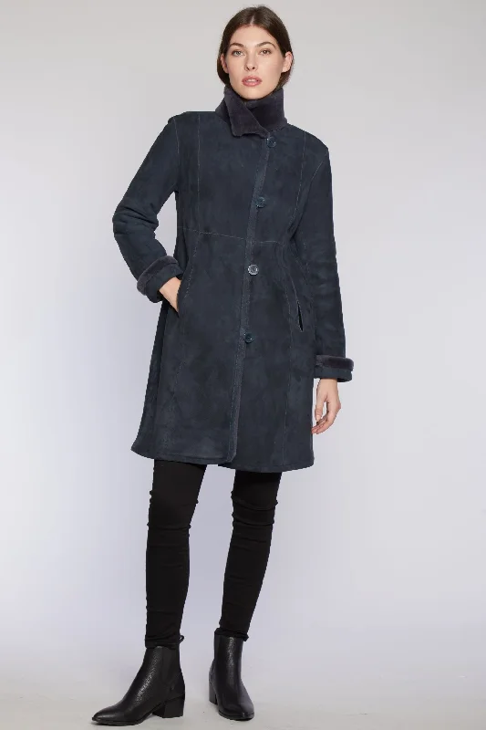 Effortless Dressing #9205 Fitted Reversible Spanish Merino Shearling Coat Winter Clearance  Winter Clearance $1025