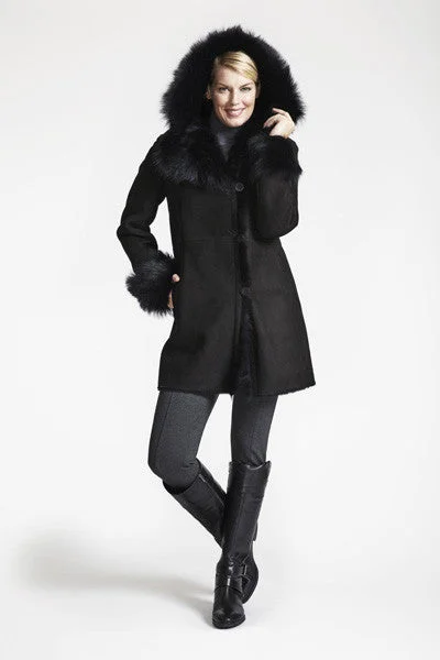 All-Day Wear #378 Fitted Shearling Topper Toscana Hood and cuffs