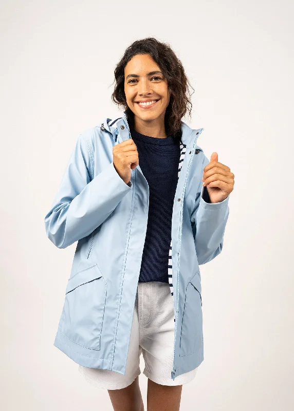 Comfortable Sweaters ST MORGANE - Waterproof Raincoat with Hood (LIGHT BLUE)