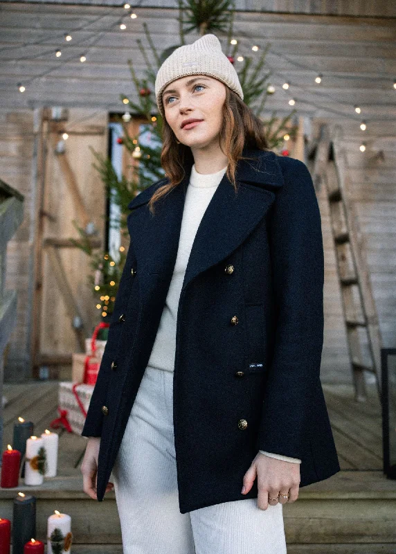 Street Style VOILURE II - Authentic Peacoat for Women | 100% Wool (NAVY)