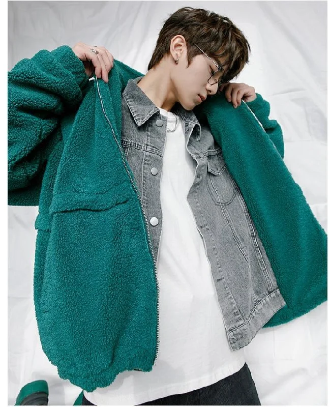 Relaxed Fashion Denim + Cotton Jacket
