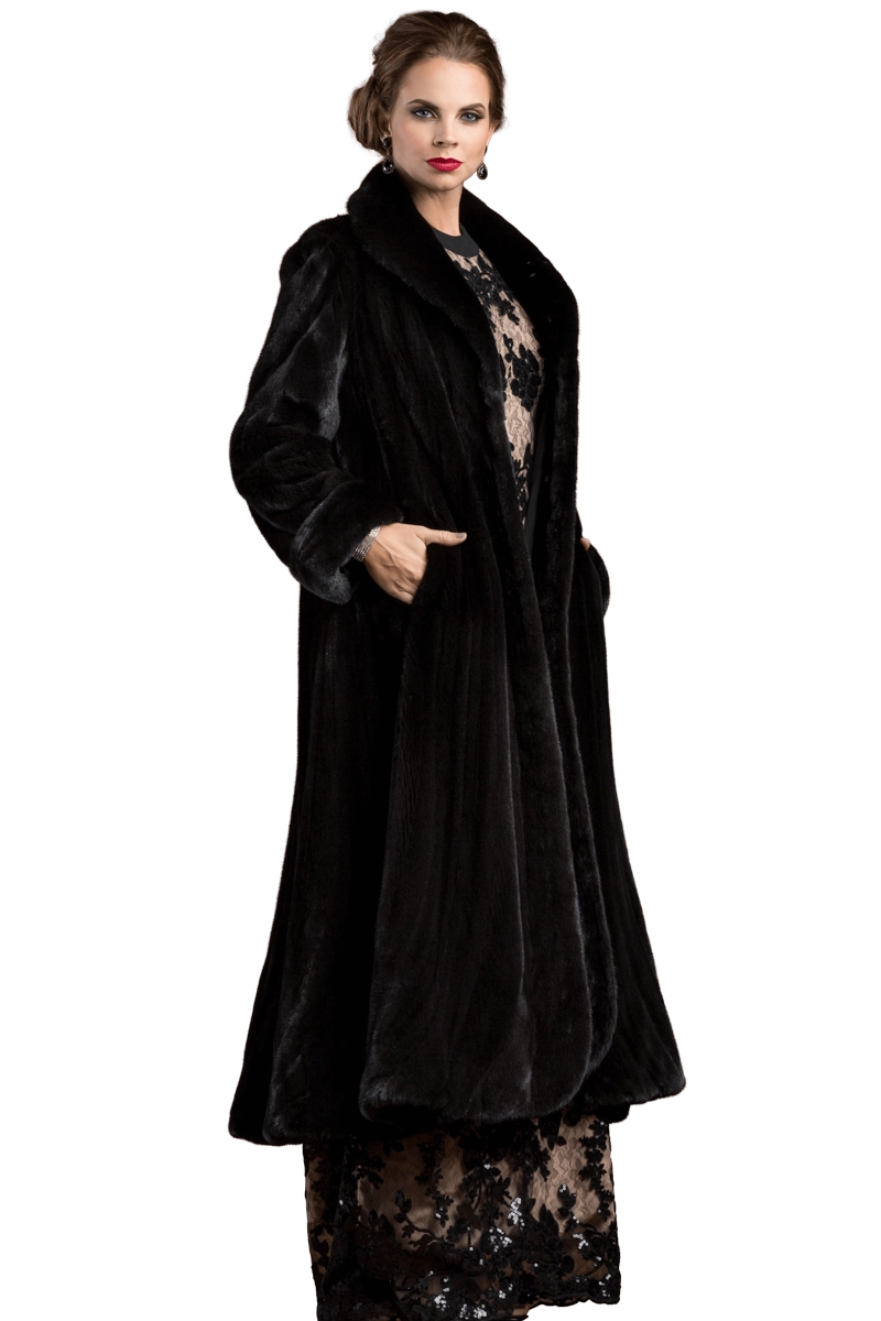 Breathable Style Elegant Mink Flounce Fur Coat