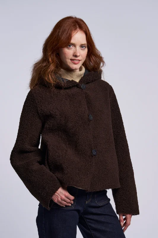 Trendy Looks 398HD Reversible shearling hooded city parka