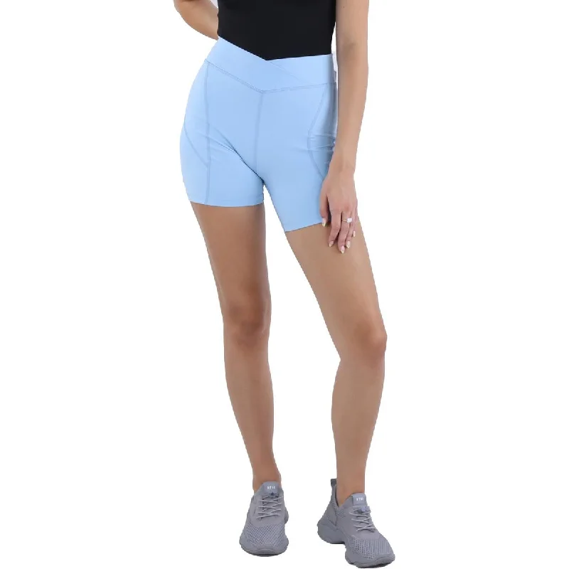 L Space Womens Carter Mid Rise Fitness Bike Short