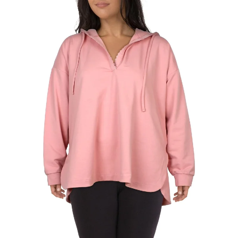 NYDJ Womens Plus V Neck Sport Sweatshirt