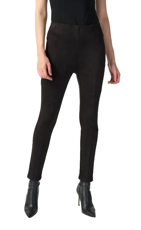 Scuba Suede Leggings In Black