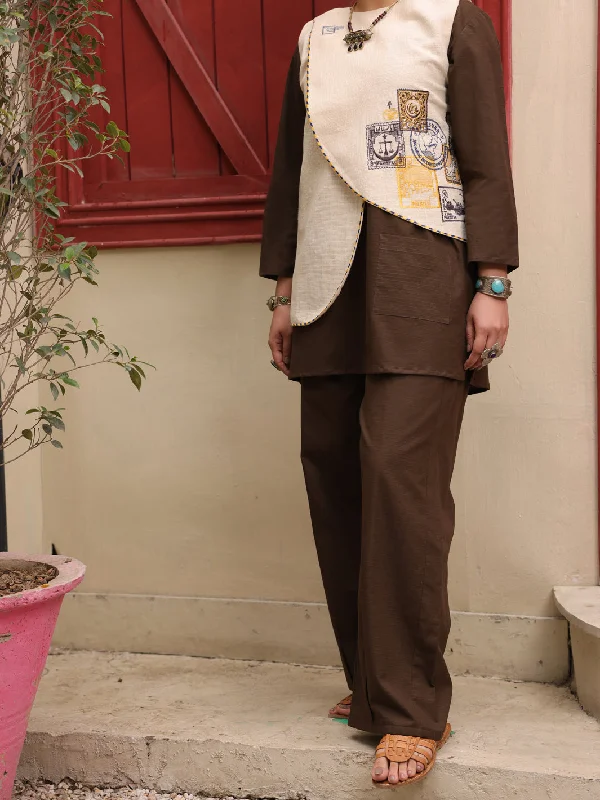 Elegant Outline Off White Dobby Waistcoat - AL-LK-LCT-918