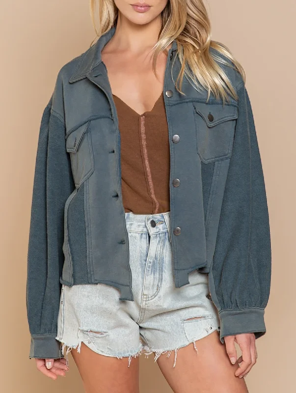 Exquisite Embroidery Curvy Obsessed with Colors French Terry Jacket