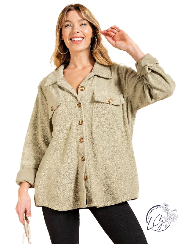 Street Charm Dreamy Warm Fleece Shirt Jacket