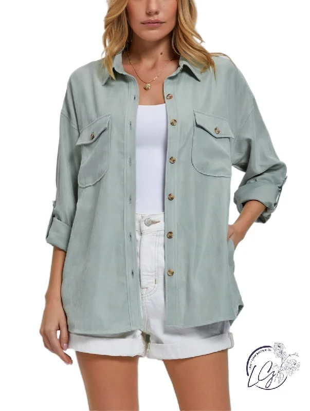 Fashionable And Versatile Dusty Sage Breeze Jacket