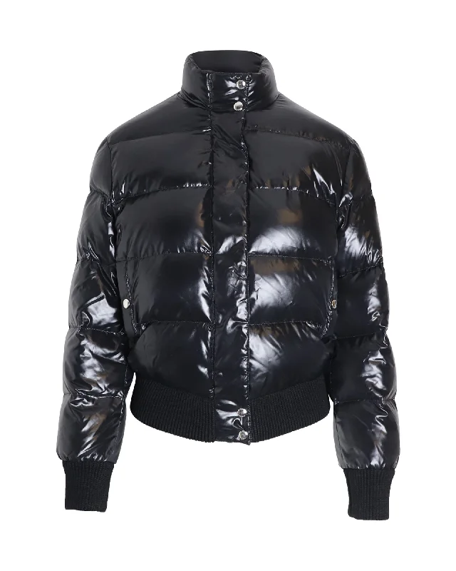 Cozy Fit Wear Givenchy Shiny Puffer Jacket in Black Polyamide