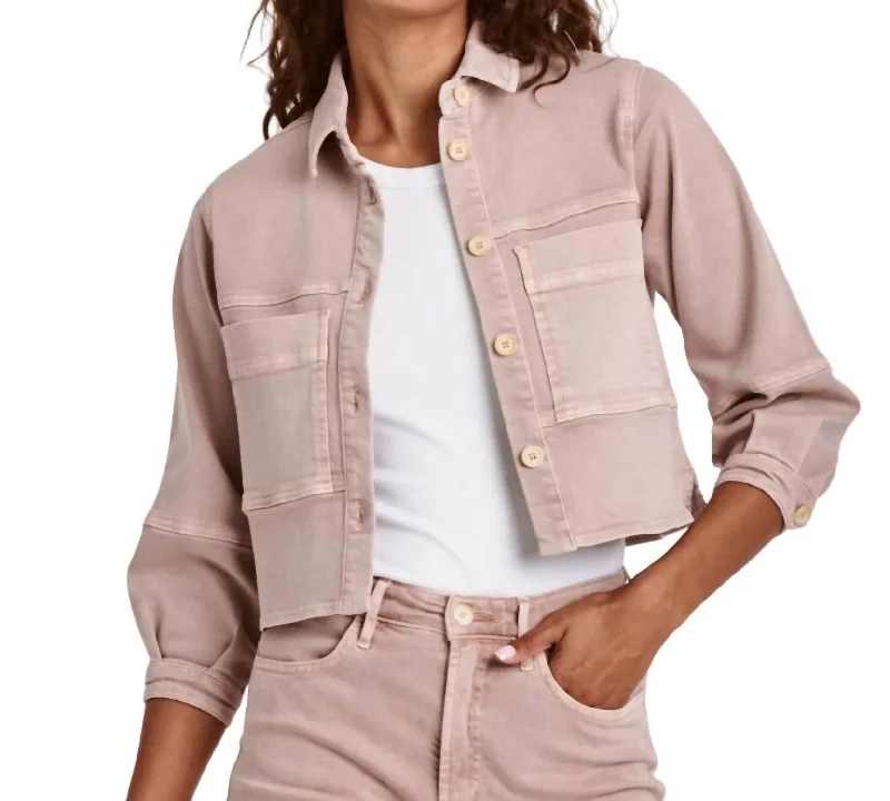 Personalized Design Hanh Cropped Jacket In Rose Quartz