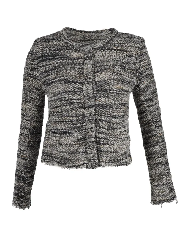 Cozy Shirts Iro Carene Knit Jacket in Grey Wool