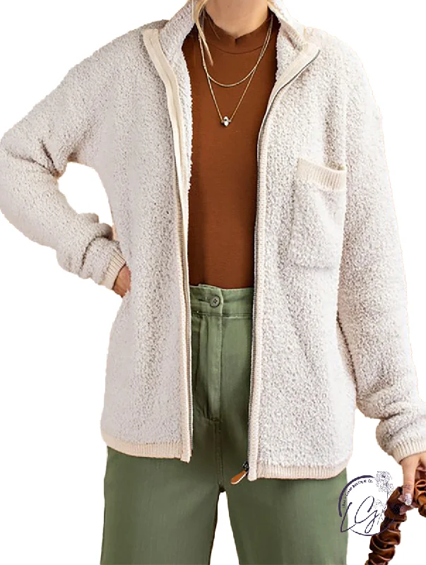 Fashion Comfort Setting The Mood Sherpa Zip-Up Jacket