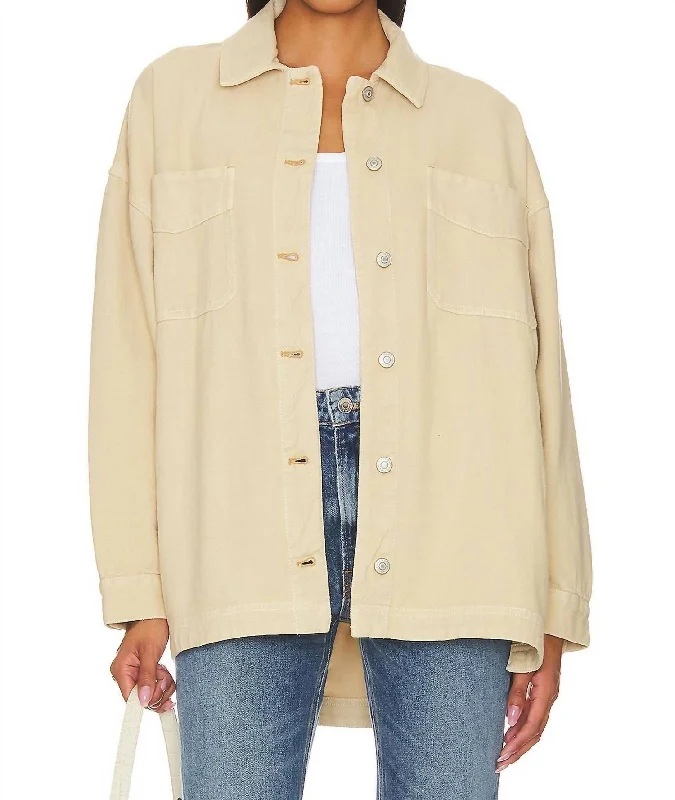 New Season Series Madison City Twill Jacket In Warm Camel