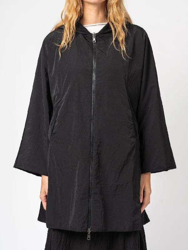 Retro Fashion Nylon Hooded Duster