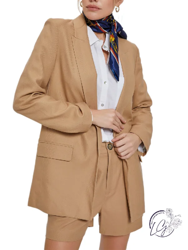 British Style Effortless Drape Blazer