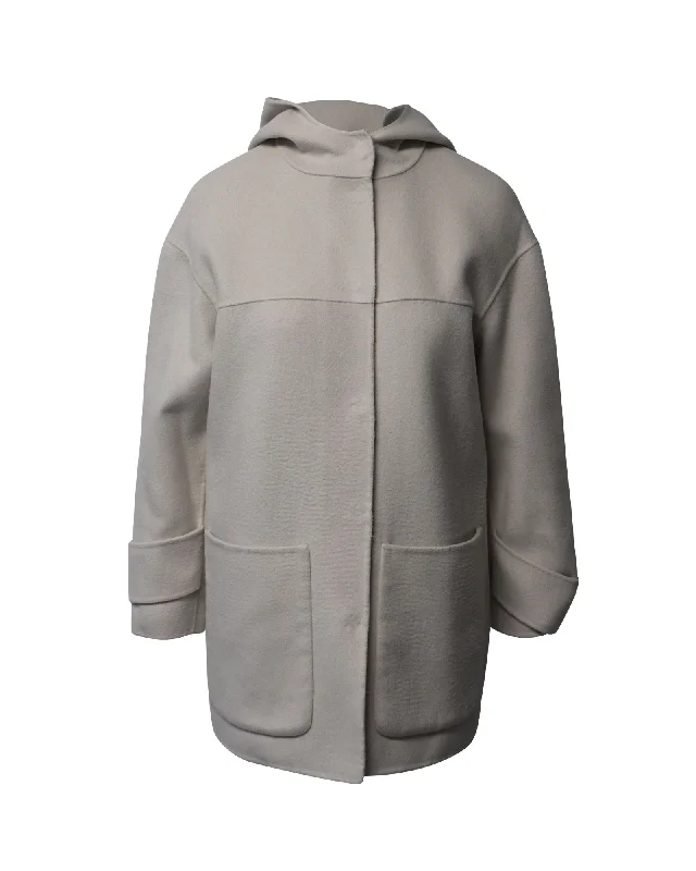 Stylish Wear Pinko Hoodie Coat in Cream Polyester