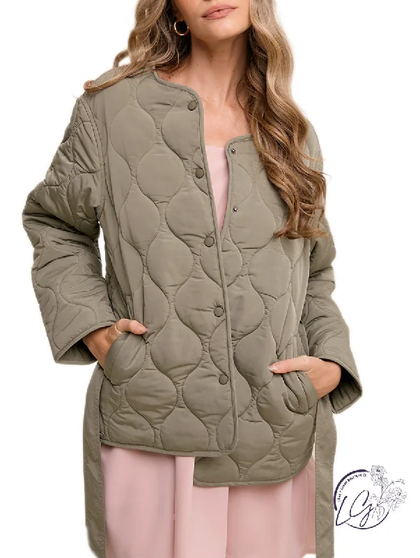Cozy Chic Windy Times Jacket with Waist Tie