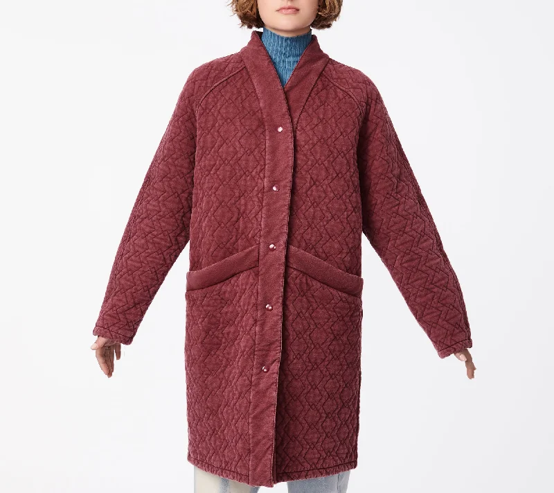 Embroidery Design Quilted Cotton Cardigan