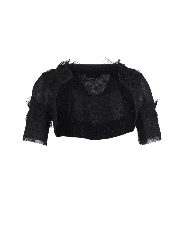 Sports Series Rochas Lace Shrug in Black Wool