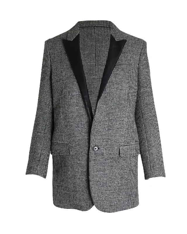 Relaxed Dresses Saint Laurent Single-Breasted Jacket in Grey Wool