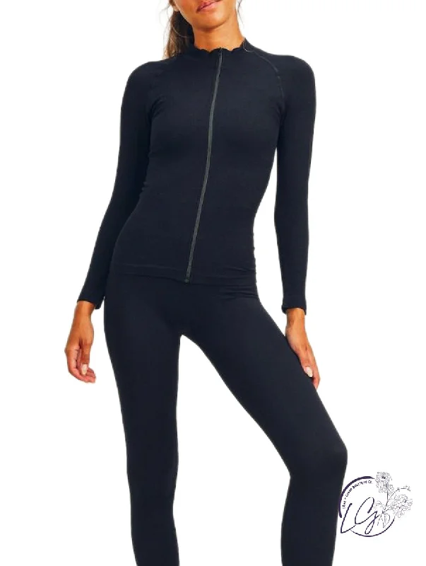Body Design Athletic Ribbed Seamless Jacket