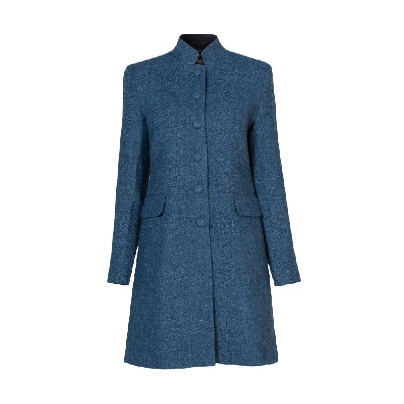 Fashion Must-have Women's Harris Tweed Jacket - Sammie - Blue Fleck
