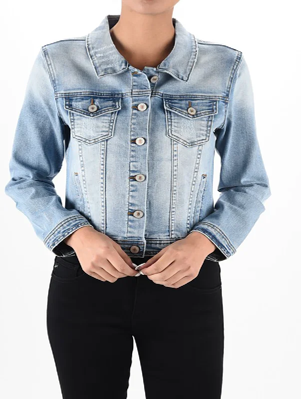 Classic Style Curvy Zoey Denim Jacket by KanCan