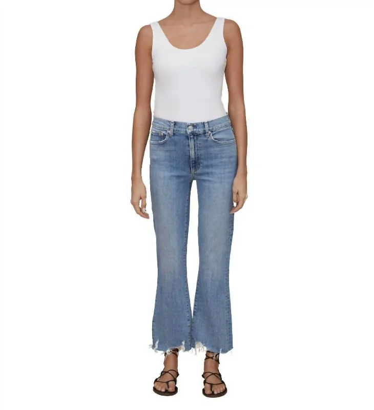 Bella Crop Flare Jean In Denim Light Blue