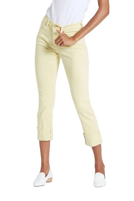 Blaire High Rise Cuffed Slim Straight Jeans In Ambrosia