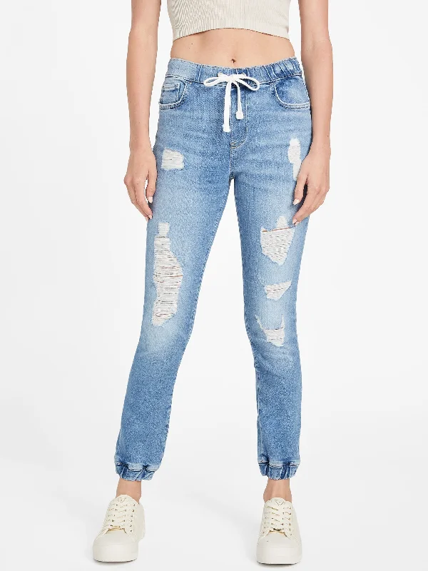 Cozy Outerwear Eco Mary Destroyed Denim Joggers
