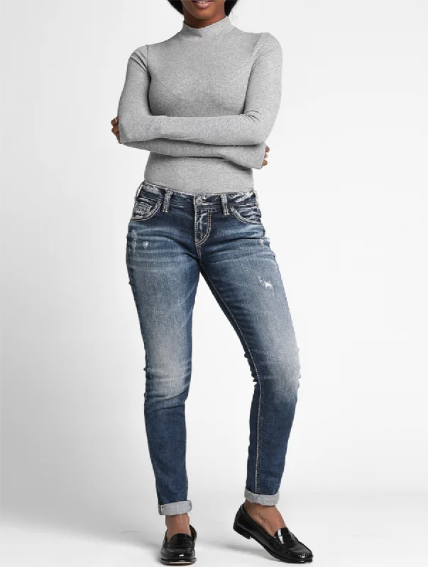 Sports Express Girlfriend Mid-Rise Skinny Jeans by Silver Jeans