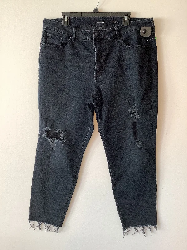 Cool Style Jeans Straight By Old Navy In Black Denim, Size: 18