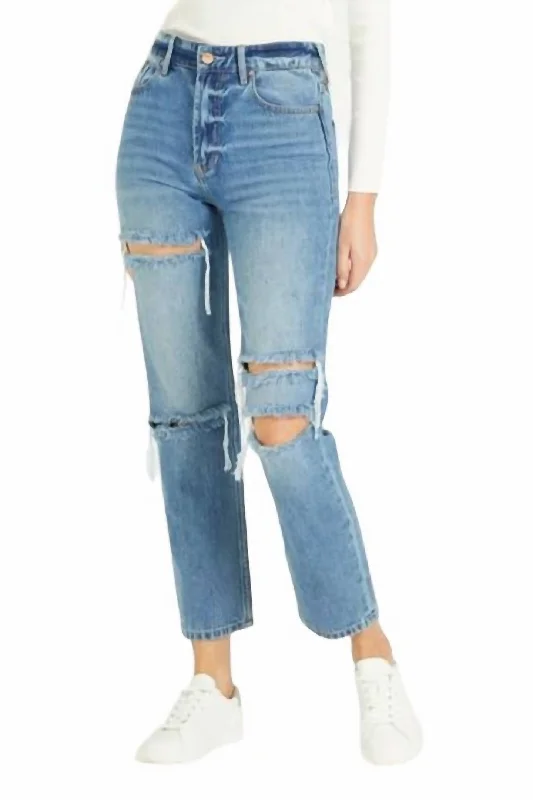 Sports High Waist Style Jodi Jeans In Medium Wash