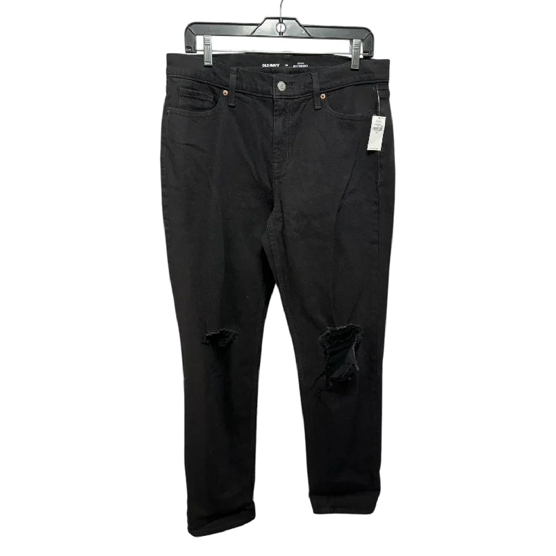 Black And White Style Mid Rise Jeans Boyfriend By Old Navy In Black, Size: 10