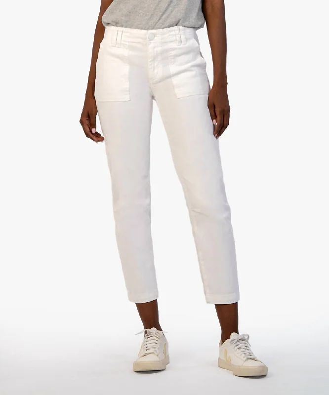 Skirt style Reese Mid Rise Crop Jean In Optic White