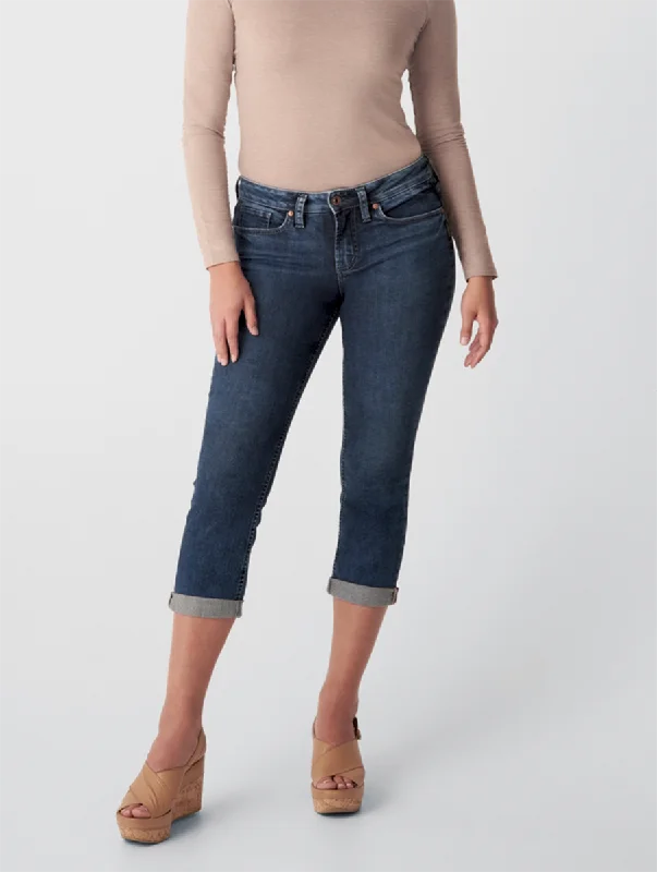 Fashionable and versatile Suki Mid-Rise Capri by Silver Jeans