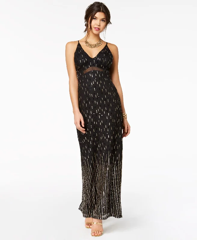 Teeze Me Juniors Sequin Illusion Column Gown