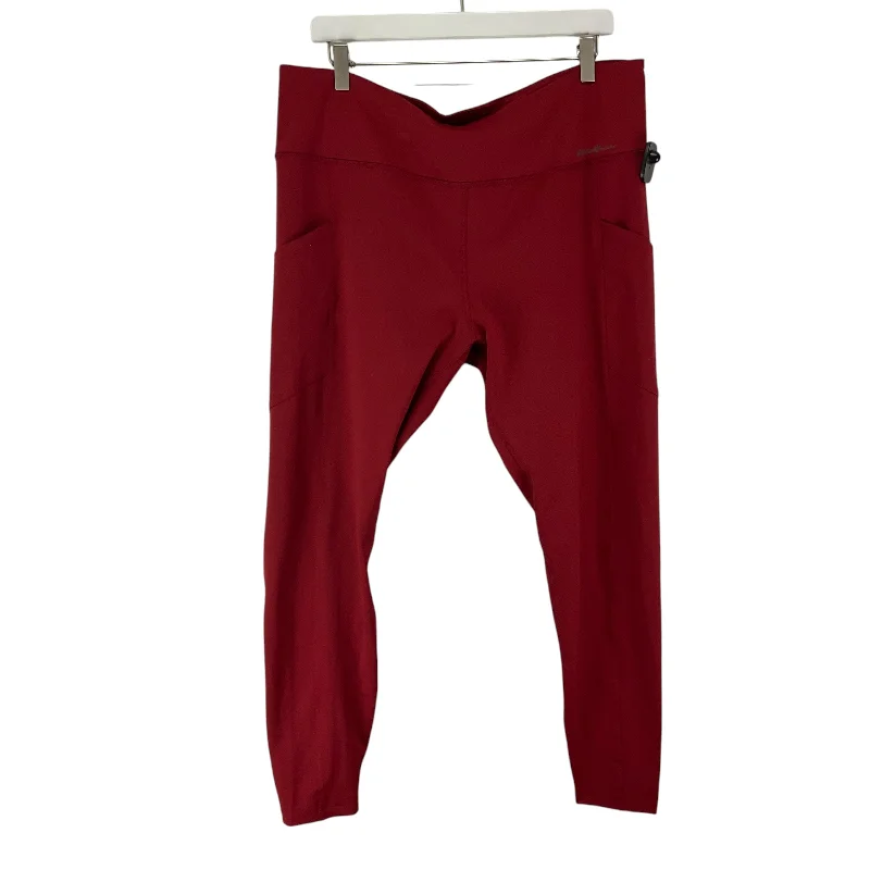 Athletic Leggings By Eddie Bauer In Red, Size: Xl