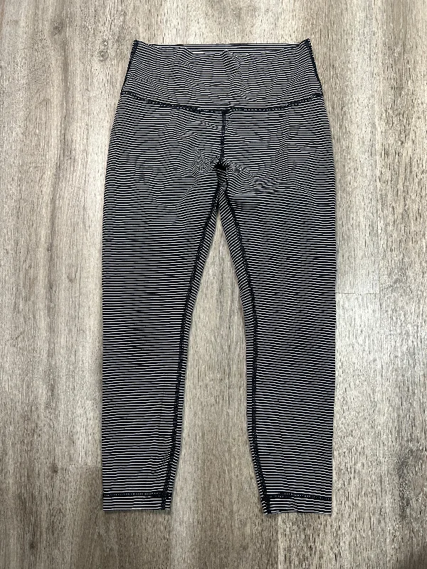 Athletic Leggings By Lululemon In Black & White, Size: M