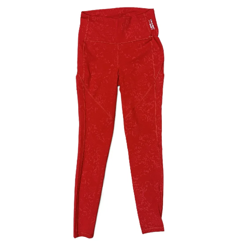 Athletic Leggings By Lululemon In Red, Size: 6