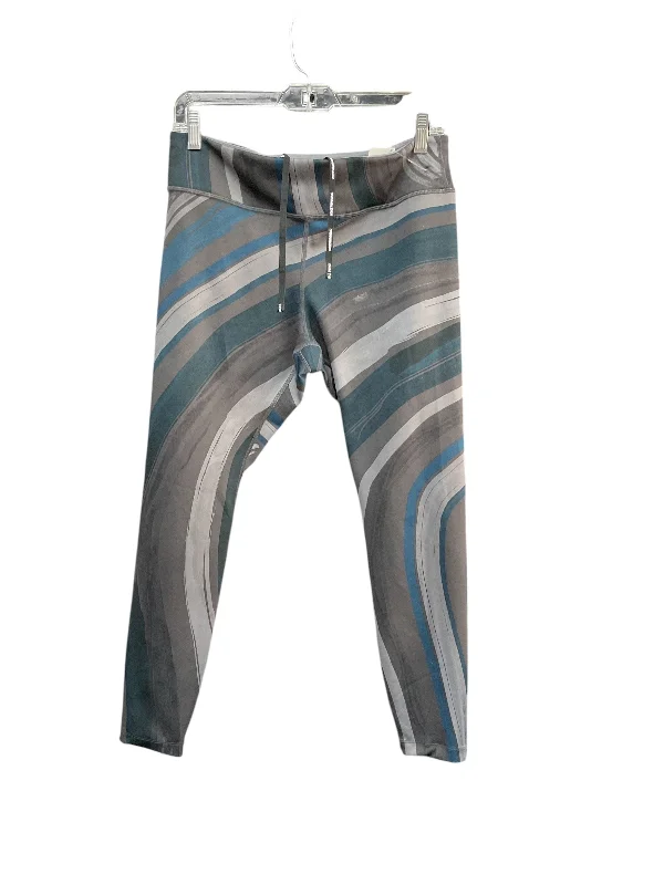 Athletic Leggings By Nike In Blue & Grey, Size: L