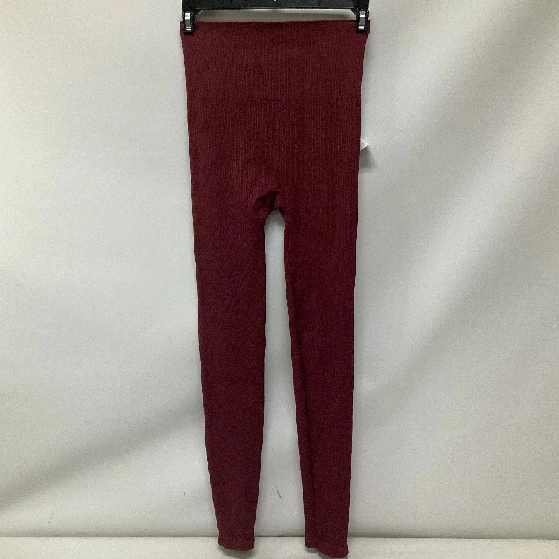 Athletic Leggings By Spanx In Maroon, Size: L