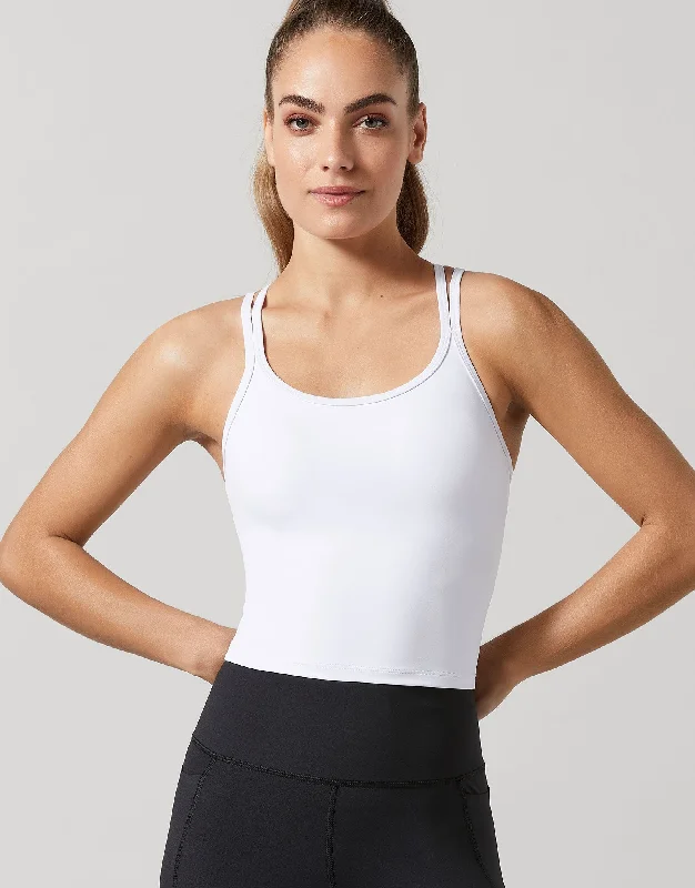 MONICA Shelf Bra Crop Top - White